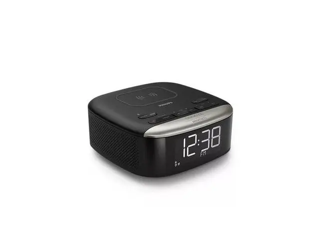 Radio cu ceas Philips TAR7606/10, Bluetooth v.5, FM, incarcare wireless, afisaj LCD, alarma dubla, snooze, 20 posturi presetate, negru