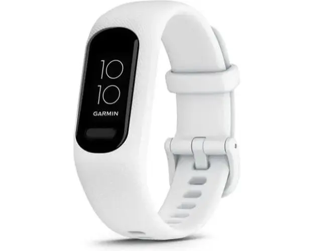 Bratara fitness Garmin vivosmart 5, curea silicon, marimea S/M, ecran OLED, Bluetooth (Alb)