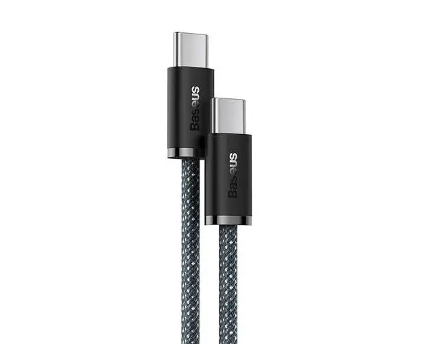 Cablu pentru incarcare si transfer de date Baseus Dynamic, 2x USB Type-C, 100W, 1m, Gri