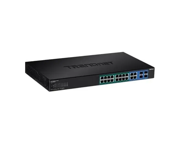 Switch Web Smart, 16 x Gigabit PoE+, 4 x Gigabit/SFP, putere 370W - TRENDnet TPE-1620WSF