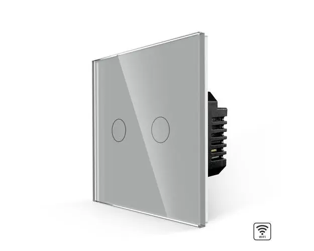 Intrerupator Dublu Wi-Fi cu Touch din Sticla LUXION