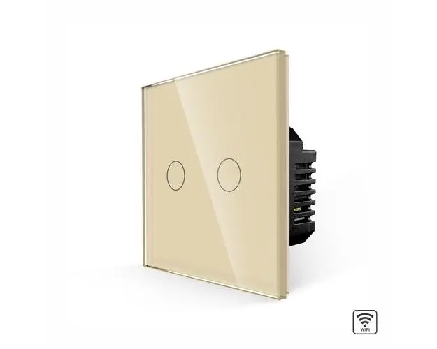 Intrerupator Dublu Wi-Fi cu Touch din Sticla LUXION