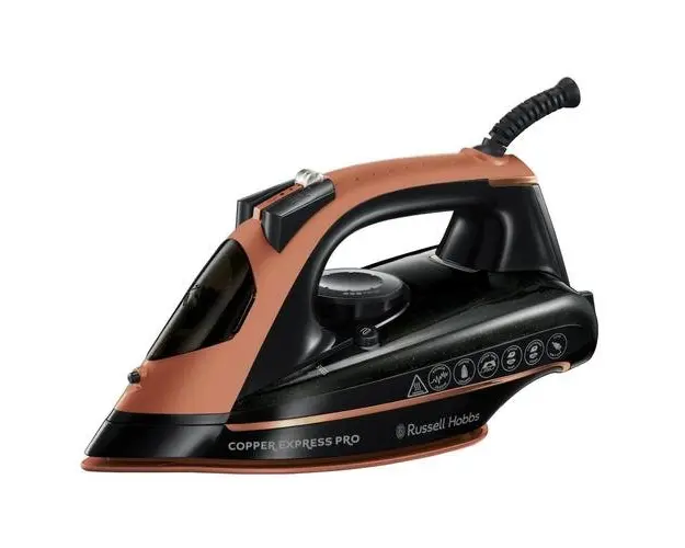 Fier de calcat Russell Hobbs Copper Express Pro 23986-56, 2600 W, Talpa cu infuzie de cupru, 150 g/min, 315 ml, Autocuratare, Negru/Bronz