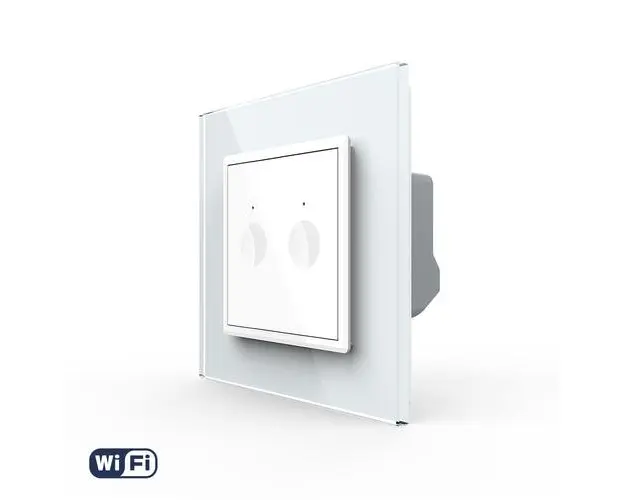 Intrerupator Dublu Wi-Fi cu Touch LIVOLO cu Rama din Sticla  Serie Noua