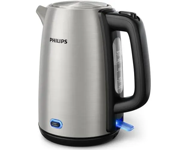 Fierbator Philips solar 2000W finisaj metalic inox 1.7l, capac cu arc, mentine la cald