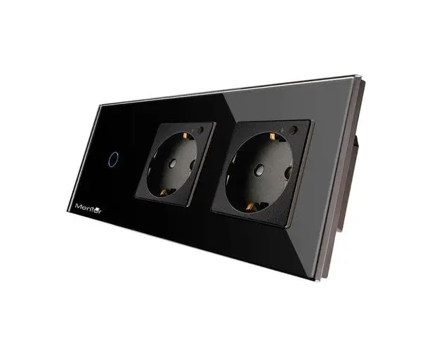 Kit Priza si Intrerupator Smart Wireless Mentor ES025 2.1 incastrat WiFi 16A 3x1000W