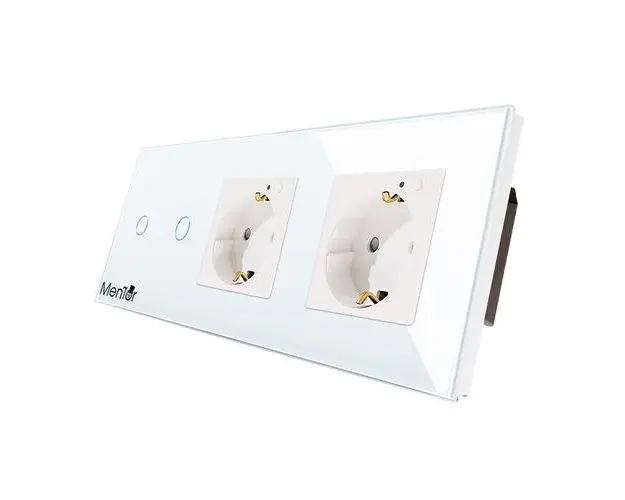 Kit Priza si Intrerupator Smart Wireless Mentor ES026 2.2 incastrat WiFi 16A 4x1000W