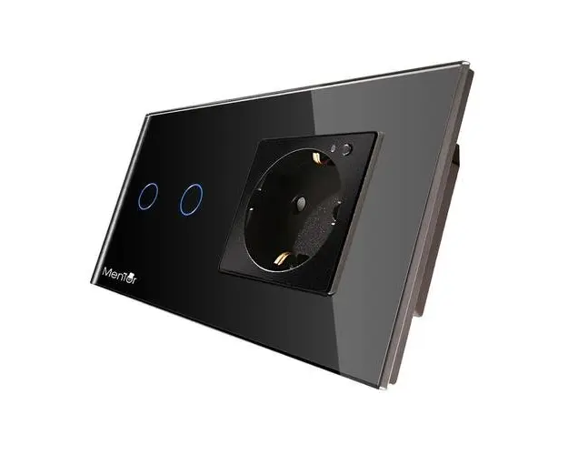 Kit Priza si Intrerupator Smart Wireless Mentor ES023 1.2 incastrat WiFi 16A 3x1000W
