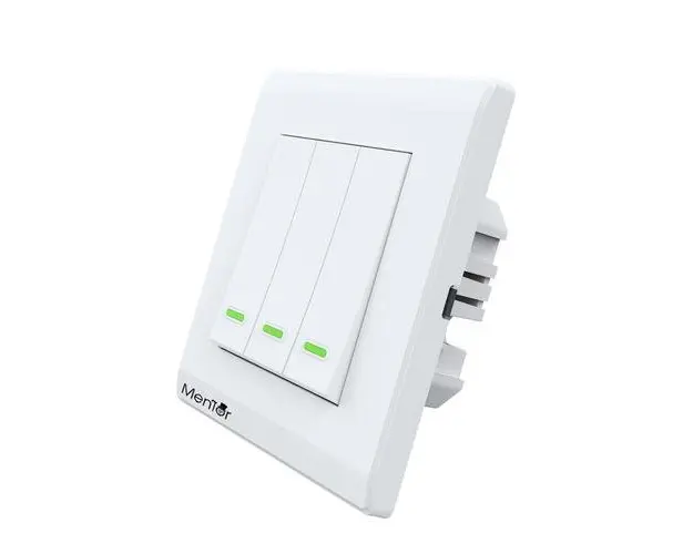 Intrerupator triplu Smart Mentor ES032 WiFi 10A 1800W PC ignifug (Alb)