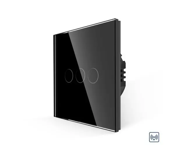 Intrerupator Triplu RF433 cu Touch din Sticla LUXION