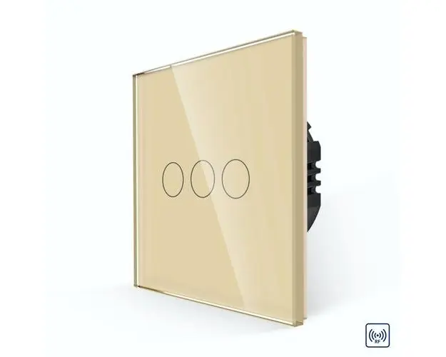Intrerupator Triplu RF433 cu Touch din Sticla LUXION