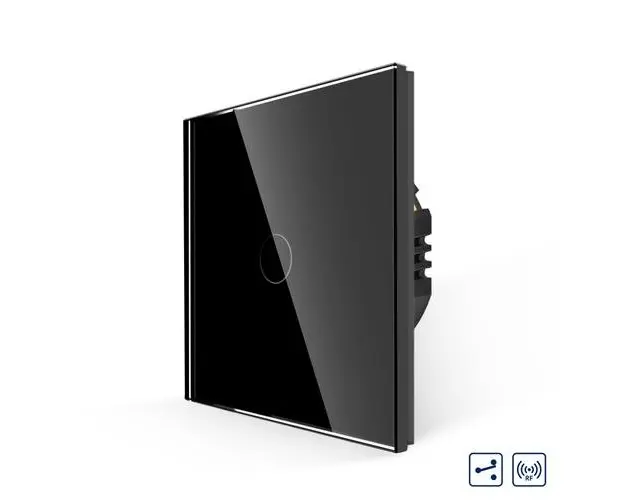 Intrerupator Simplu Cap Scara / Cruce RF433 cu Touch din Sticla LUXION