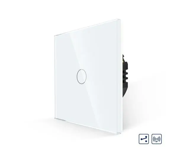 Intrerupator Simplu Cap Scara / Cruce RF433 cu Touch din Sticla LUXION