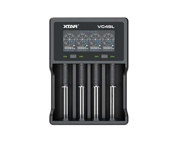 Incarcator cu 4 sloturi Xtar VC4SL, cu ecran color, cu functie de regenerare