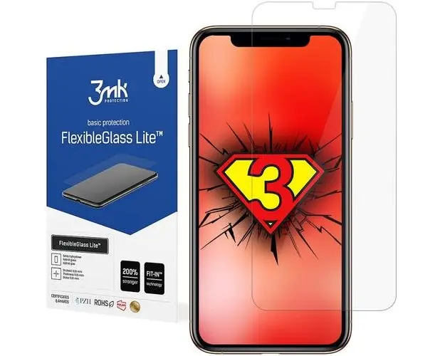 Folie Protectie 3MK FlexibleGlass Lite pentru Apple iPhone 11, Sticla Flexibila, 0.16mm (Transparent)
