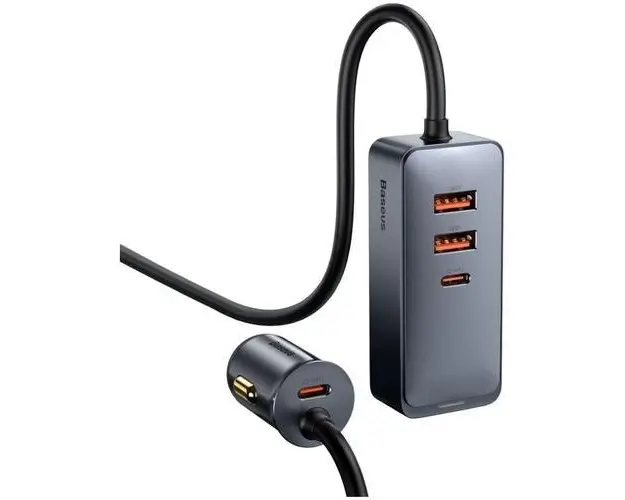 Incarcator auto Baseus Share Together CCBT-A0G, Quick Charge, 120W, 2 x USB, 2 x USB Type C, Gri