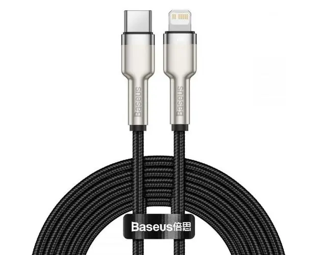 Cablu de date Baseus Cafule Metal, USB Type-C - Lightning, Power Delivery 20W, 2m, Negru