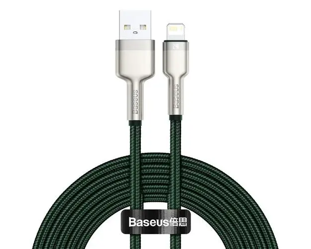Cablu de date Baseus 6953156202313, USB - Lightning, 2 m, Verde
