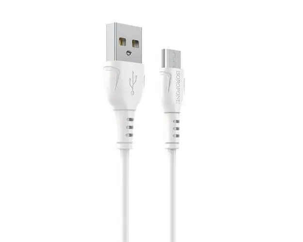 Cablu de date Borofone BX51 Triumph, USB - MicroUSB, 1 m, 2.4A, Alb