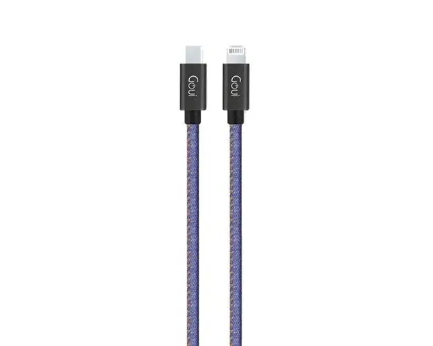 Cablu de date Goui G-FASHIONC94JB, USB Type-C - Lightning, 1 m (Albastru)