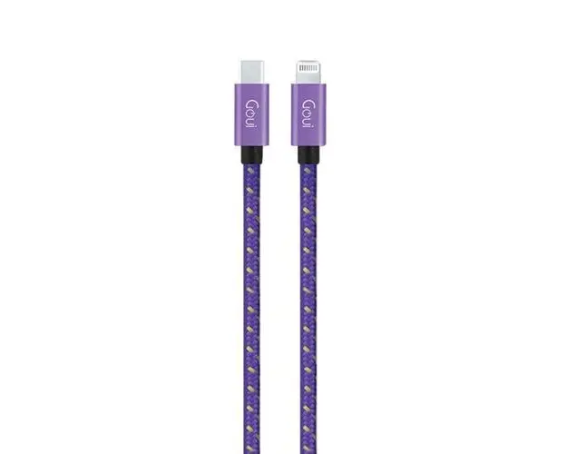 Cablu de date Goui Fashion G-FASHIONC94P, USB Type C - Lightning, 1m, Mov