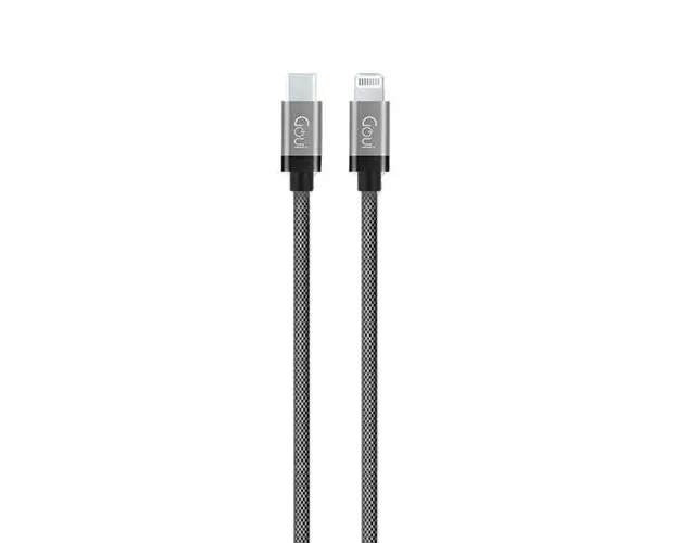 Cablu de date Goui G-METALLICC94S, USB Type-C - Lightning, 1 m, Gri