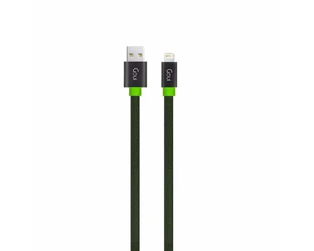 Cablu de date Goui Fashion Flat G-LC8PINFBF-K, USB - Lightning, 1m, Negru