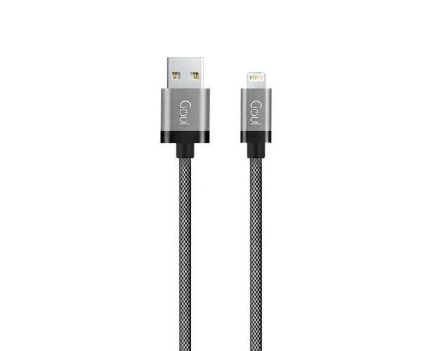 Cablu de date Goui Metallic G-LC8PIN-02S, USB - Lightning, 1m, Gri