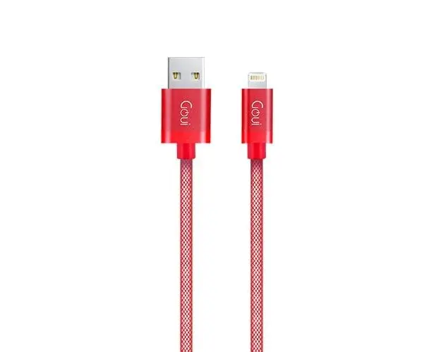 Cablu de date Goui G-LC8PIN-02R, USB - Lightning, 1 m, Rosu