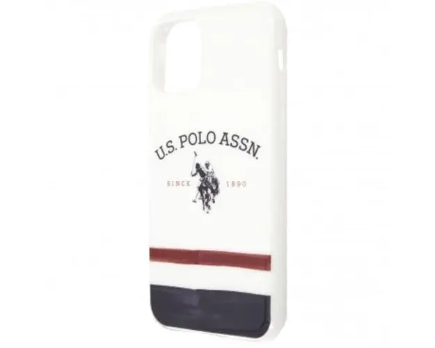 Husa de protectie US Polo Tricolor Blurred pentru iPhone 11 Pro, White