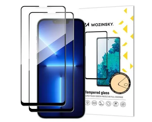 Set 2 bucati folie de protectie Wozinsky Tempered Glass pentru iPhone 13 Pro Max (Negru/Transparent)