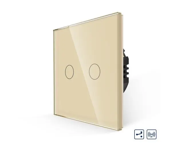 Intrerupator Dublu Cap Scara cu Touch din Sticla LUXION, RF433