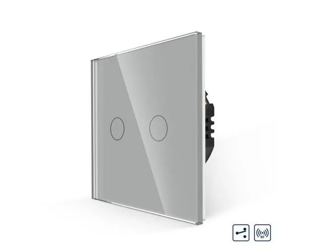Intrerupator Dublu Cap Scara cu Touch din Sticla LUXION, RF433