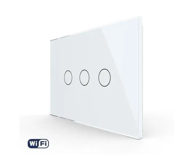 Intrerupator Triplu WIFI cu Touch LIVOLO din sticla, standard italian  Serie Noua