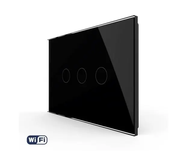 Intrerupator Triplu WIFI cu Touch LIVOLO din sticla, standard italian  Serie Noua