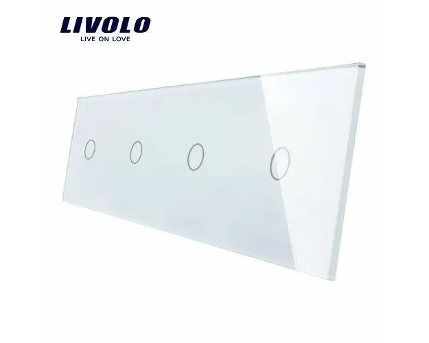 Panou 4 intrerupatoare simple cu touch Livolo din sticla