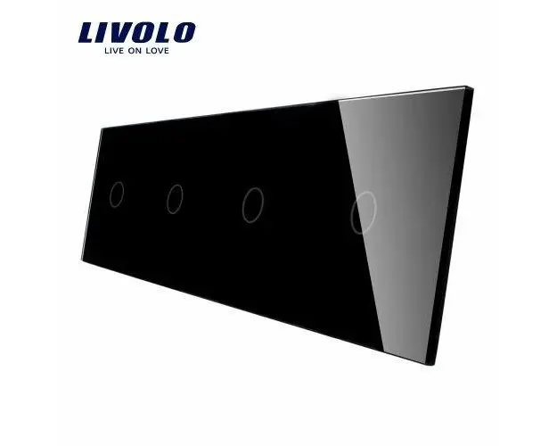 Panou 4 intrerupatoare simple cu touch Livolo din sticla