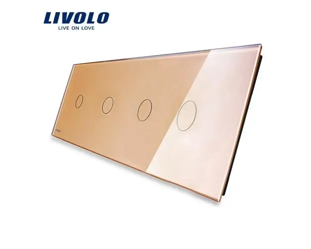 Panou 4 intrerupatoare simple cu touch Livolo din sticla