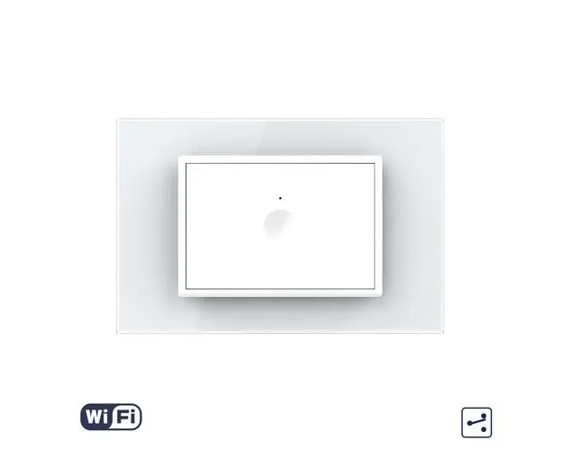 Intrerupator Simplu Cap Scara / Cruce Wi-Fi cu Touch LIVOLO cu Rama din Sticla, standard italian  Serie Noua