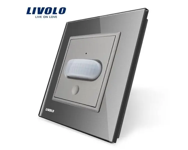 Intrerupator senzor de miscare PIR Livolo cu rama din sticla