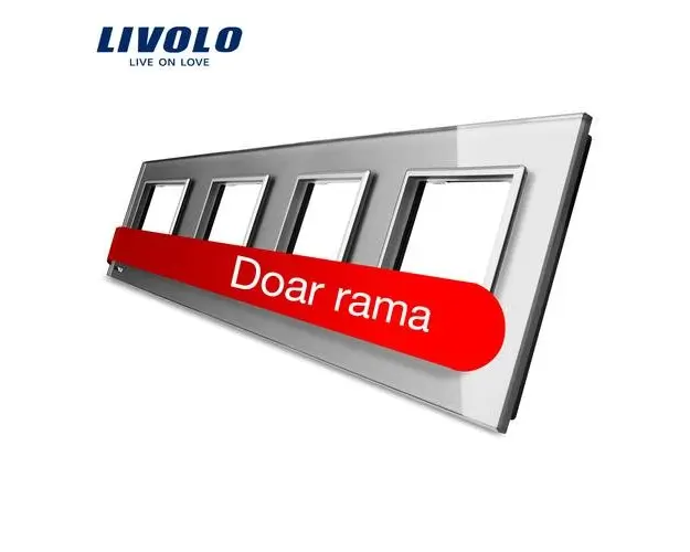 Rama priza cvadrupla Livolo din sticla