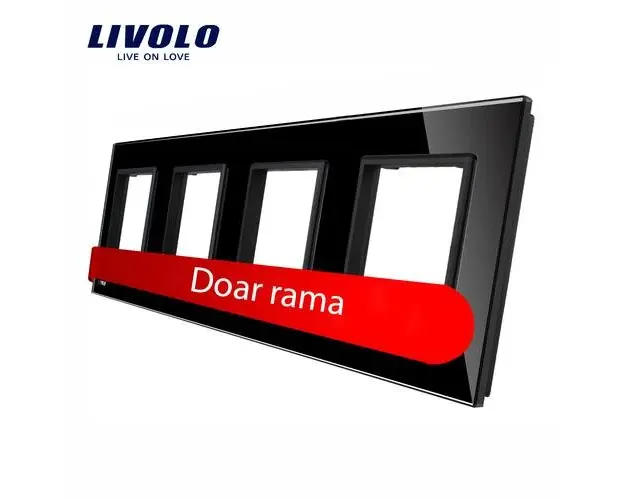 Rama priza cvadrupla Livolo din sticla