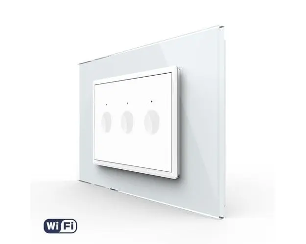 Intrerupator Triplu Wi-Fi cu Touch LIVOLO, standard italian  Serie Noua, Alb