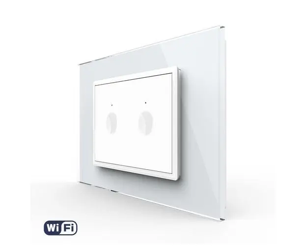 Intrerupator Dublu WIFI cu Touch LIVOLO cu rama din sticla, standard italian  Serie Noua