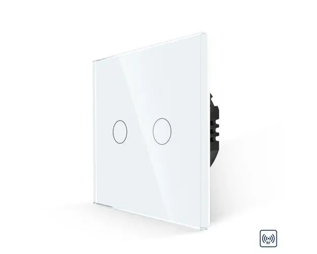 Intrerupator Dublu cu Variator si Touch din Sticla LUXION, RF433