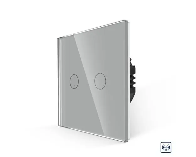 Intrerupator Dublu cu Variator si Touch din Sticla LUXION, RF433