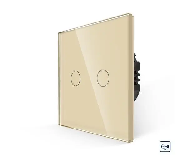 Intrerupator Dublu cu Variator si Touch din Sticla LUXION, RF433