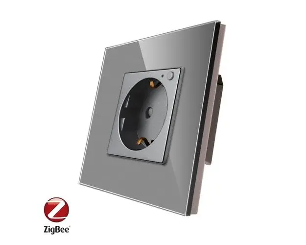 Priza inteligenta pentru perete LUXION Zigbee cu rama din sticla