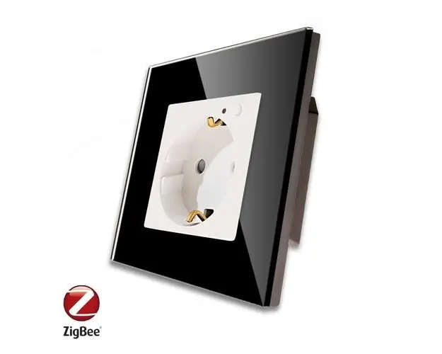 Priza inteligenta pentru perete LUXION Zigbee cu rama din sticla