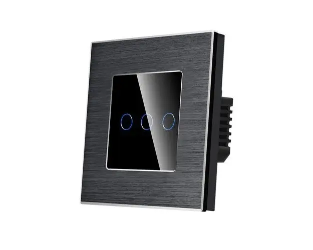 Intrerupator Triplu Wi-Fi cu Touch din Sticla si Rama de Aluminiu LUXION